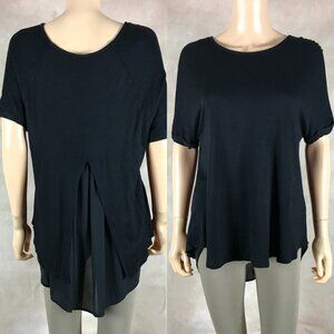 GILLI Black Hi-Low Tunic with Contrast Panel SMALL